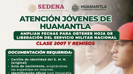 Amplían fechas para obtener hoja de liberación del servicio militar nacional para la clase 2007 y remisos