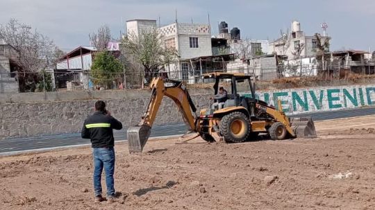Huamantla fortalece su infraestructura deportiva con la construcción de nuevas canchas en la unidad deportiva