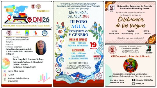 Cartelera de la Universidad Autónoma de Tlaxcala al jueves 19 de marzo de 2026
