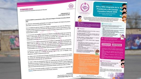 Emitió la CEDHT la convocatoria a niñas y niños para integrar el Consejo Consultivo Infantil 2026