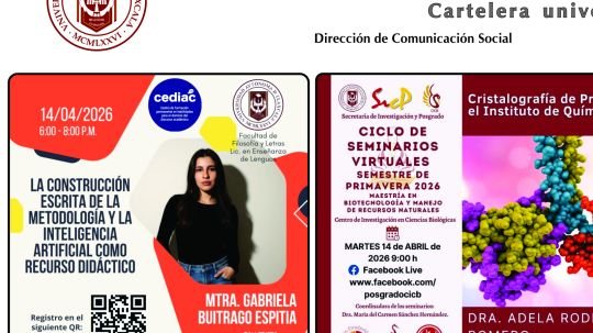 Cartelera de la Universidad Autónoma de Tlaxcala al martes 14 de abril de 2026