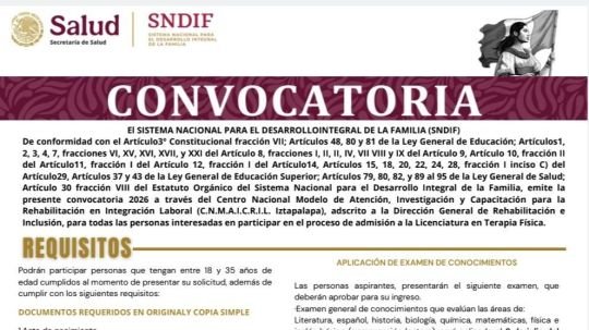 Inicia entrega de fichas para ingreso 2026 a la licenciatura en terapia física del CRI