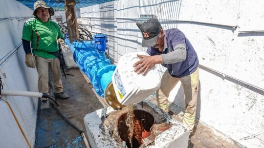 Inicia gobierno de Alfonso Sánchez García trabajos preventivos en pozo Mariano Sánchez para garantizar el consumo seguro