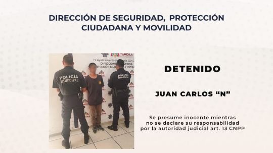 Policía municipal de Tlaxcala detiene a sujeto armado en San Diego Metepec