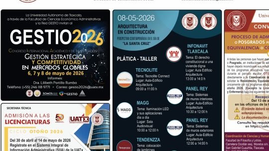 Cartelera de la Universidad Autónoma de Tlaxcala al viernes 8 de mayo de 2026