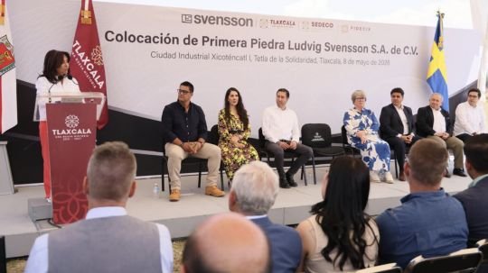 Colocan primera piedra de empresa sueca Ludvig Svensson en la CIX I de Tetla