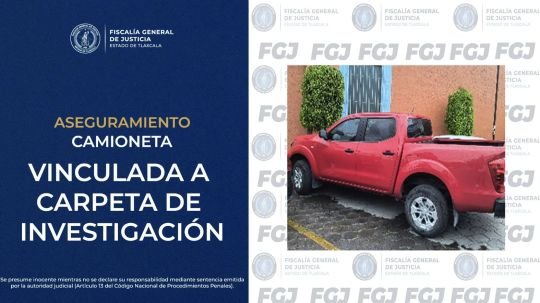 Asegura FGJE camioneta vinculada a carpeta de investigación