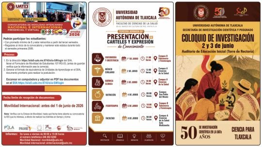 Cartelera de la Universidad Autónoma de Tlaxcala al lunes 1 de junio de 2026