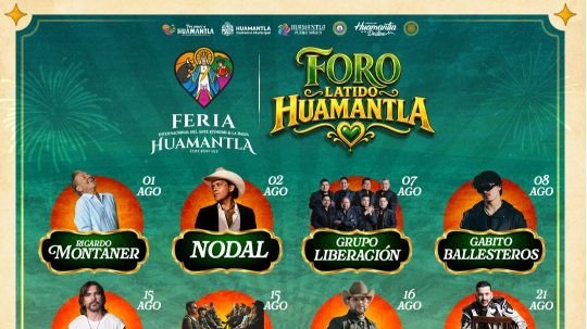 Ya están disponibles los boletos en puntos de venta físicos para los conciertos del Foro Latido Huamantla en la Feria