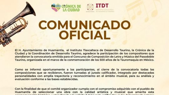 Concurso de composición de letra y música de pasodoble taurino en conmemoración de los 500 años de la tauromaquia