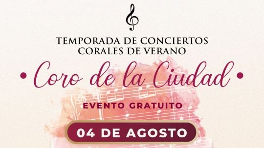 Invita el ayuntamiento de Tlaxcala al segundo concierto de verano del coro de la ciudad este martes 4 de agosto