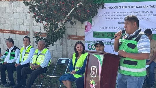 Inician autoridades de SPM obra de red de drenaje sanitario en comunidad Tlaltepango