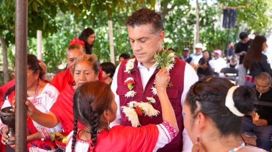 Alfonso Sánchez refrenda el proyecto de la 4T ante la comunidad indígena de Cuaxinca
