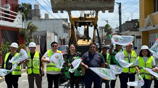 Realiza Ayuntamiento de SPM obra de pavimento de adoquín en barrio de San Pedro