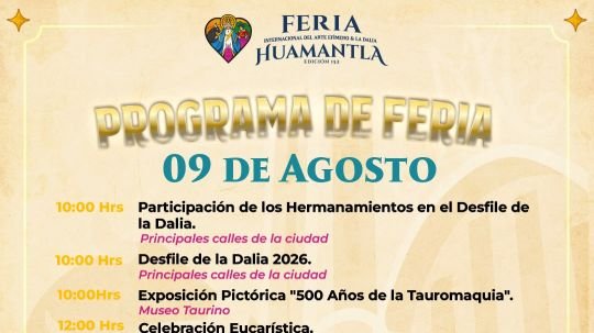 Huamantla vivirá un domingo de fiesta, tradición y cultura con una gran cartelera de actividades
