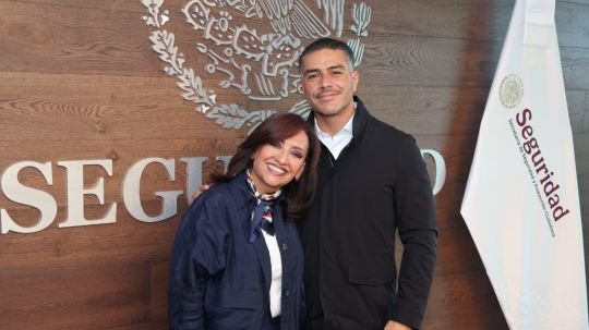 Lorena Cuéllar y Omar García Harfuch refuerzan coordinación en materia de seguridad para Tlaxcala