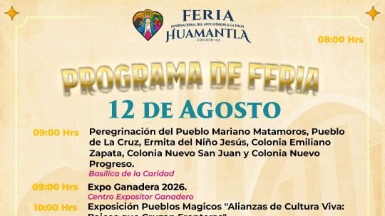 Huamantla tiene plan para todos este miércoles 12 de agosto
