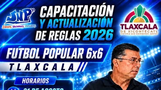 Ayuntamiento de Tlaxcala invita a curso para fortalecer la preparación arbitral en futbol popular 6x6