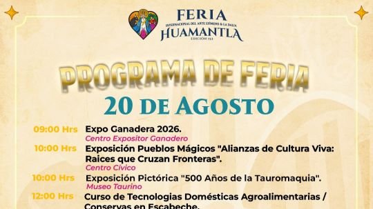 Feria internacional del arte efímero y de la dalia: esto pasará este 20 de agosto