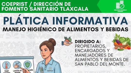 Invita Ayuntamiento de SPM a plática sobre manejo higiénico de alimentos y bebidas