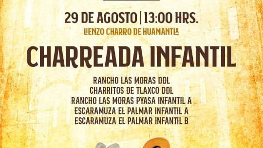 Charreada infantil llevará tradición y destreza al lienzo charro de Huamantla