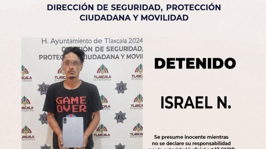 Policía municipal de Tlaxcala captura y pone a disposición de la fiscalía a presunto ladrón