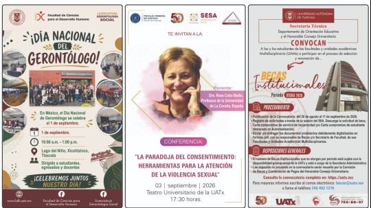Cartelera de la Universidad Autónoma de Tlaxcala al martes 1 de septiembre de 2026