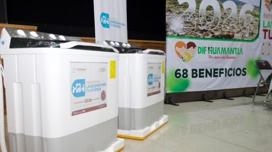 68 familias huamantlecas reciben lavadoras gracias a la suma de esfuerzos