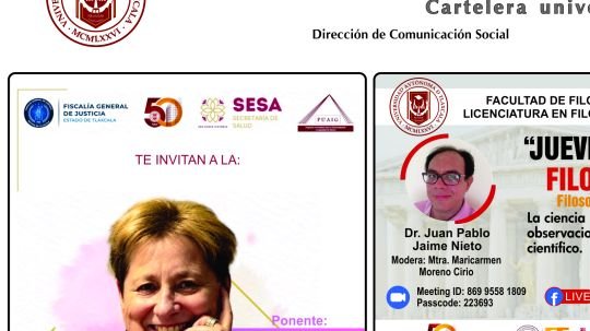 Cartelera de la Universidad Autónoma de Tlaxcala al miércoles 2 de septiembre de 2026