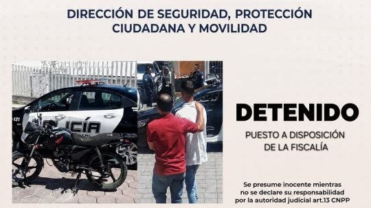 Detienen elementos de la policía municipal a hombre con orden de aprehensión vigente durante patrullaje preventivo