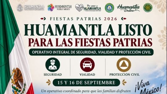 Huamantla listo para las fiestas patrias con operativo integral de seguridad