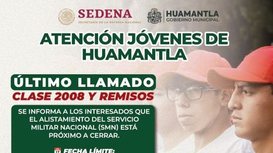 Último llamado para el alistamiento del servicio militar nacional, clase 2008 y remisos