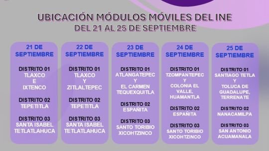 Módulo móvil del INE brindará servicios registrales en Huamantla