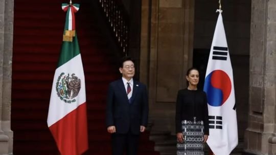 Claudia Sheinbaum recibió en Palacio Nacional a Lee Jae-Myung, presidente de la República de Corea