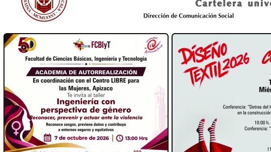 Cartelera de la Universidad Autónoma de Tlaxcala al miércoles 7 de octubre de 2026