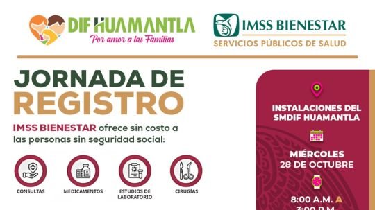 Smdif Huamantla invita a jornada gratuita de registro al IMSS Bienestar