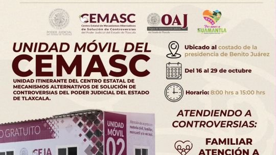 ¡Últimos días! unidad móvil del Cemasc continuará brindando servicios gratuitos en Benito Juárez, Huamantla