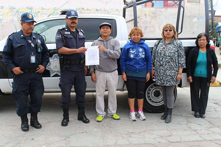 Localiza policía de Zacatelco a persona extraviada 