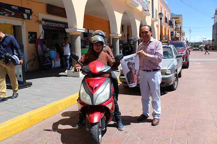 Inicia Zacatelco campaña de concientización en el uso del casco